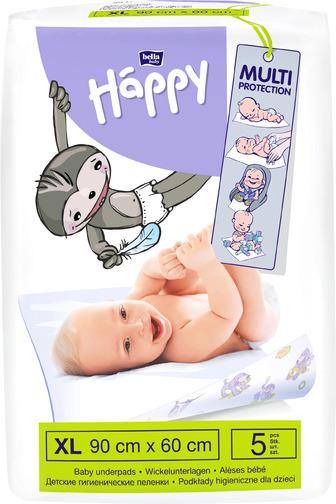Пелюшки для немовлят Bella Baby Happy, 60x90 см, 5 шт (5900516600723)