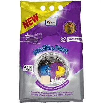 Пральний порошок Wash & Free універсальний Жасмин 4.1 кг (4262396140906)