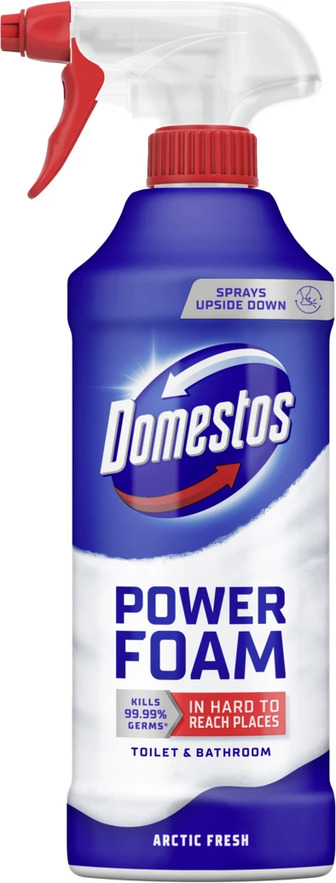 Спрей-піна Domestos Power Foam для чищення унітазу та ванної Арктична свіжість 435 мл (8720182796400)
