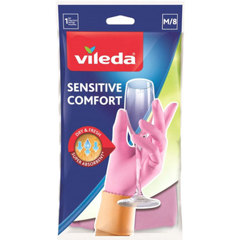 Рукавички латексні Vileda Sensitive, розмір M