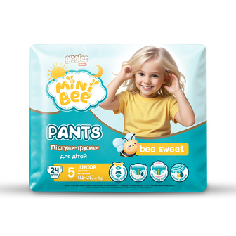 Підгузники-трусики 24 шт Своя Лінія Mini Bee JUNIOR 5 м/уп 