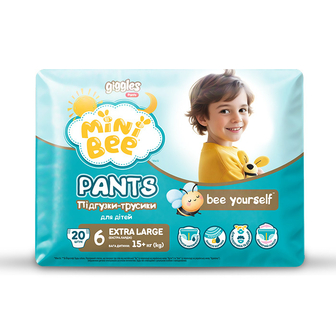 Підгузники-трусики 20 шт Своя Лінія Mini Bee EXTRA LARGE 6 м/уп 