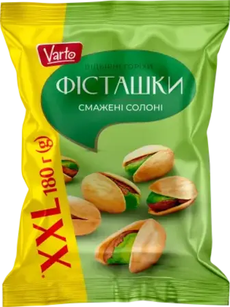 Фісташки Varto смажені солоні 180 г