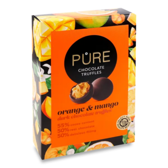 ЦукеркиPureChocolateТрюф чор шок з крем апел-манг (148г)