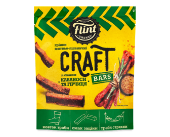 Грінки Flint Craft житньо-пшеничні зі смаком кабаноси та гірчиця (80г)