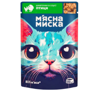 Корм М_ясна Миска Птиця в соусі для котів 100г