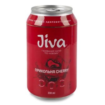 Напій соковий Лавка Традицій Jiva Прикольна черрі сильногазований з/б (0,33л)