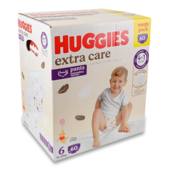Підгузки-трусики Huggies Extra Care 6 (15-25 кг) (60шт)