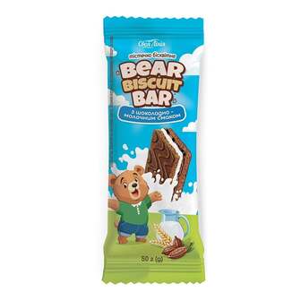 Тістечко бісквітне 50 г Своя Лінія Bear biscuit bar з шоколадно-молочним смаком м/уп 