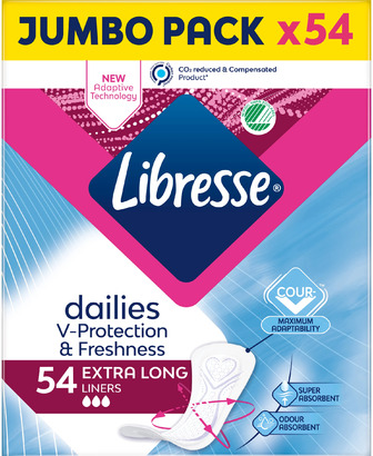 Прокладки гігієнічні щоденні Libresse Dailies Extra Long подовжені 3 краплі 54 шт (7322541471853)
