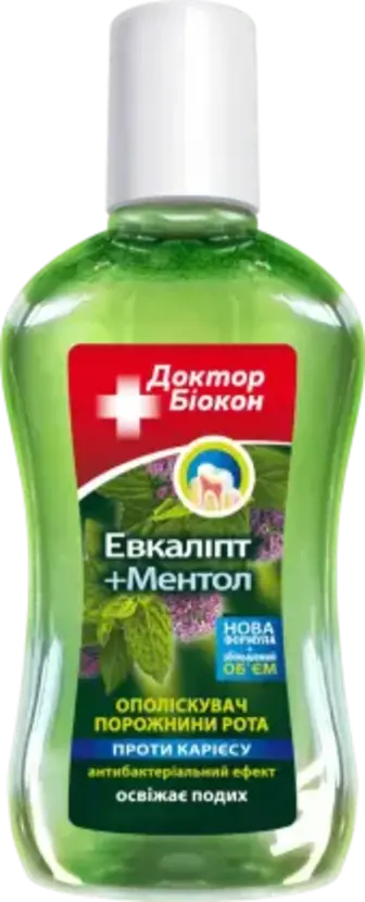 Ополіскувач для ротової порожнини Доктор Біокон евкаліпт та ментол 300 мл