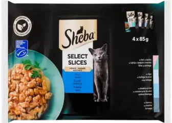 Корм для котів Sheba рибне асорті в соусі 4х85 г