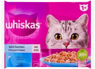 Корм для котів Whiskas асорті тунець та лосось в желе 4х85 г