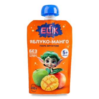 Пюре Elfik Magic Яблуко і манго для дітей від 5 місяців (100г)