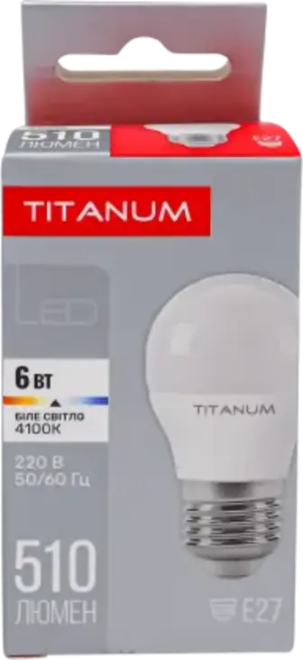 Лампа світлодіодна Titanum G45 6W E27 4100K 220V