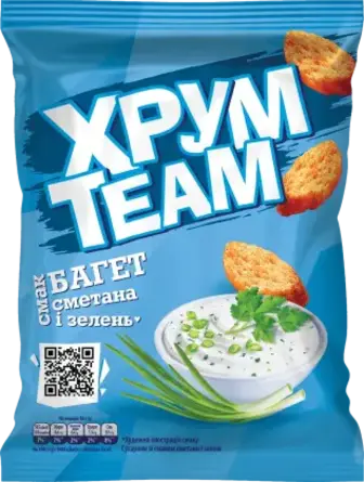Багет ХрумTeam Сметана та Зелень 55 г
