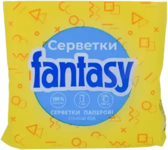 Серветки Fantasy столові білі 100 шт