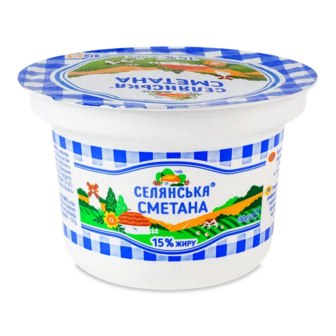 Сметана «Селянська» 15% (180г)