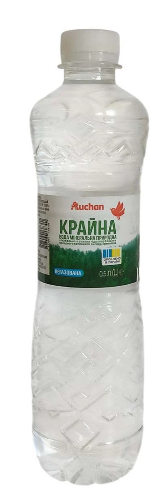 Вода мінеральна Auchan Крайна негазована 0.5 л (4823090138301)
