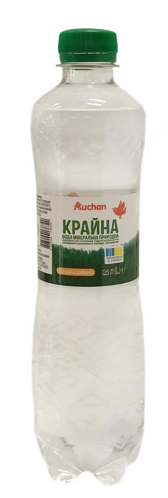 Вода мінеральна Auchan Крайна слабогазована 0.5 л (4823090138349)