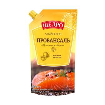Майонез 0,5 кг Щедро Провансаль 67% д/пак 
