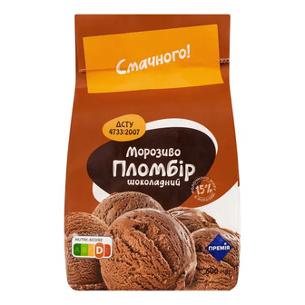 Морозиво «Премія»® пломбір шоколадний (600г)