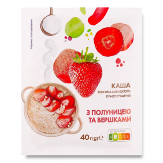 Каша вівсяна «Премія»® з полуницею та вершками (40г)