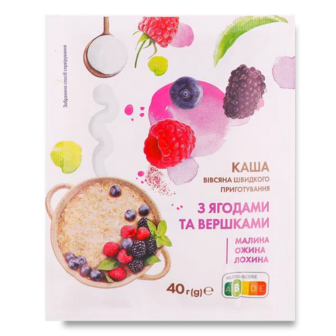 Каша вівсяна «Премія»® з лісовими ягодами та вершками (40г)