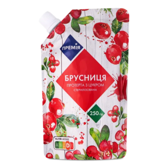 Брусниця «Премія»® протерта з цукром стерилізована (250г)