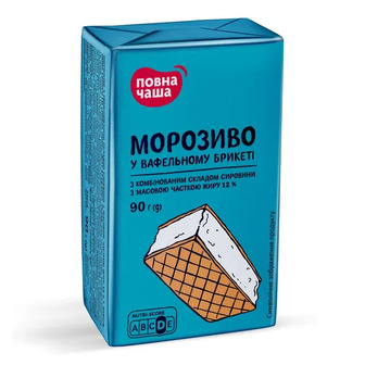 Морозиво «Повна Чаша»® вафельний брикет (90г)