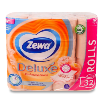 Папір туалетний Zewa Deluxe Cashmere Peach 3-шарові (32шт)