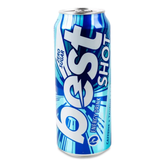 Напій енергетичний Best Shot Zero Sugar б/алк з/б (0,5л)