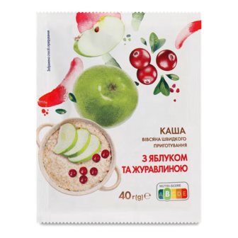Каша вівсяна «Премія»® з яблуком та журавлиною (40г)