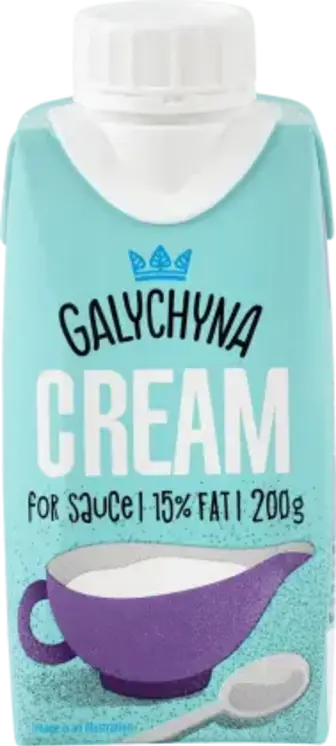 Вершки Галичина Для соусу 15% 200 г