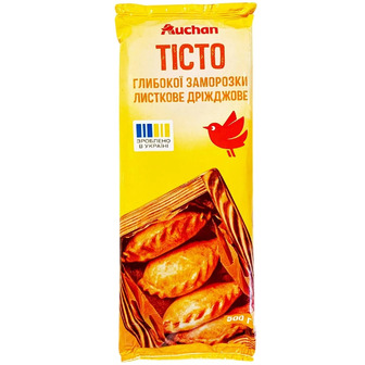 Тісто Auchan листкове дріжджове 500 г (4823090137113)