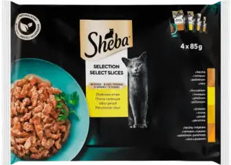 Корм для котів Sheba асорті з мяса птиці в соусі 4х85 г