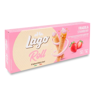 Трубочки Gastone Lagо вафельні з полуничим кремом (80г)