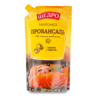 Майонез Щедро Провансаль 67% д/п (500г)