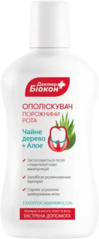 Ополіскувач для ротової порожнини Доктор Біокон чайне дерево та алое 300 мл