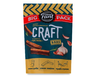 Грінки Flint Craft житньо-пшеничні зі смаком часнику (120г)