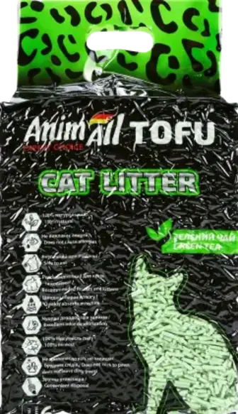 Наповнювач для котячого туалету AnimAll Тофу з ароматом зеленого чаю 2,6 кг