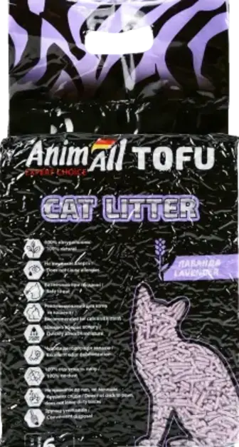 Наповнювач для котячого туалету AnimAll Тофу з ароматом лаванди 2,6 кг