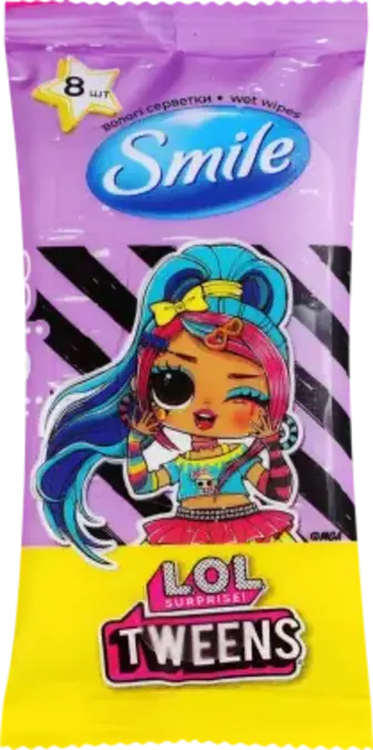 Серветки вологі Smile L.O.L Surprise! Tweens 8 шт