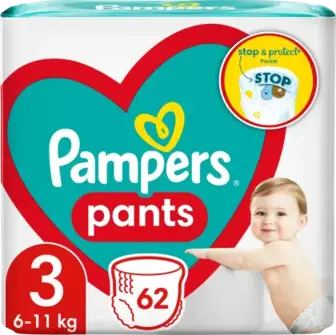 Підгузки-трусики Pampers Pants розмір 3 Midi (6-11 кг) 62 шт