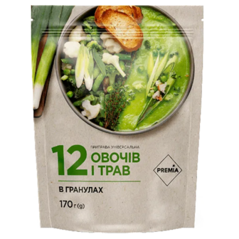 Приправа PREMIA 12 овочів і трав універсальна гранульована (170г)