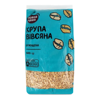 Крупа вівсяна «Повна Чаша»® плющена (500г) (500г)