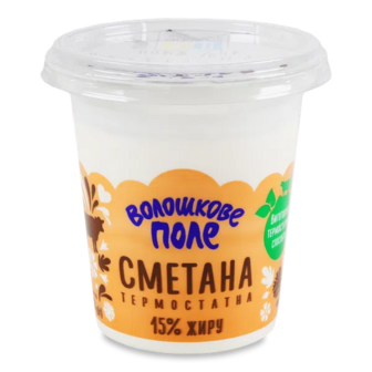 Сметана Волошкове поле термостатна 15%, стакан (300г)