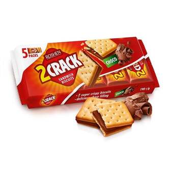 Крeкeр 190 г Рoшeн 2 CRACK з шoкoладнoю начинкoю м/уп 