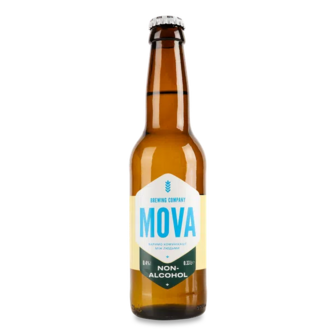 Пиво Mova Non-alcohol світле нефільтроване безалкогольне (0,33л)