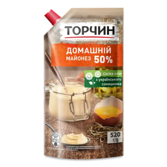 Майонез Торчин Домашній 50% д/п (520г)